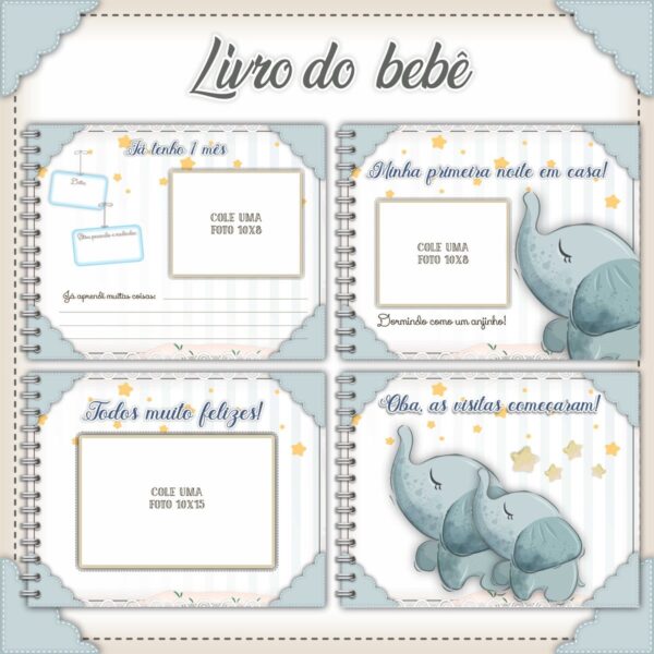 Livro do Bebê Elefantinho Cinza - Arquivo Digital