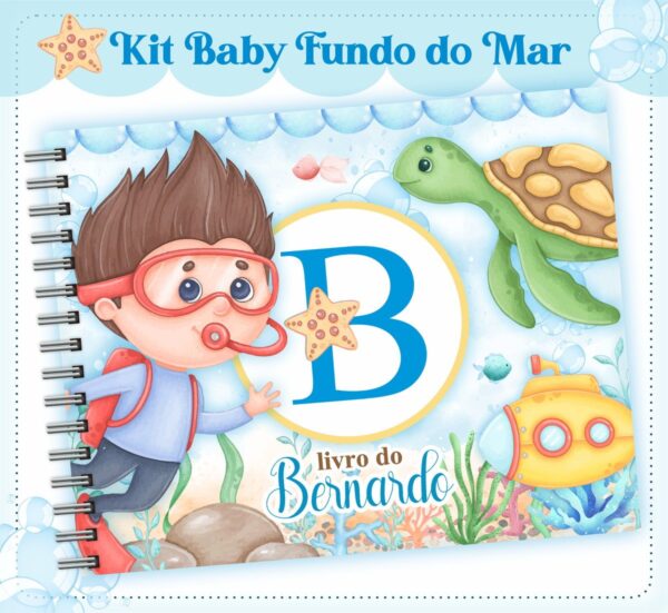 Livro do Bebê Fundo do Mar Azul Menino - Arquivo Digital
