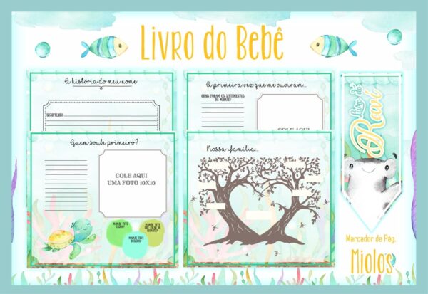 Livro do Bebê Fundo do Mar Menino II - Arquivo Digital - Imagem 2