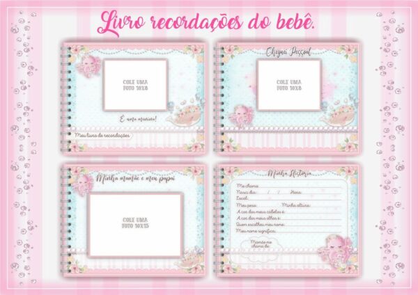 Livro do Bebê Fundo do Mar Rosa - Arquivo Digital - Imagem 3