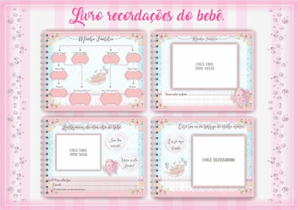 Livro do Bebê Fundo do Mar Rosa - Arquivo Digital - Imagem 2