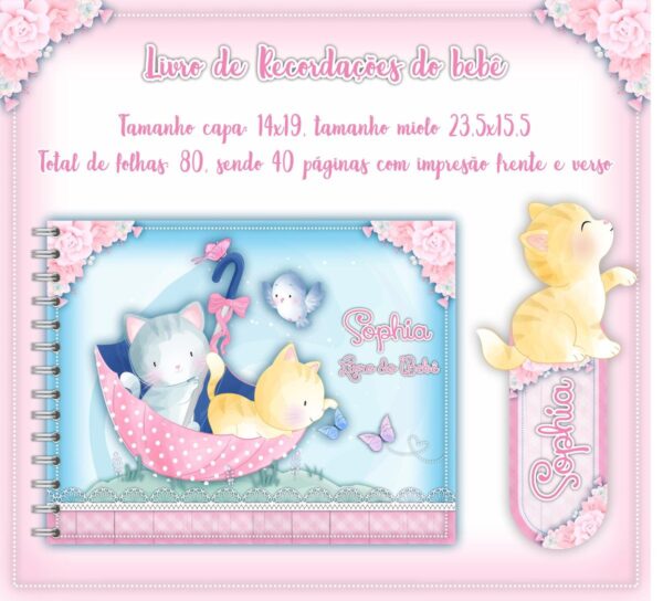 Livro do Bebê Gatinhos Rosa - Arquivo Digital
