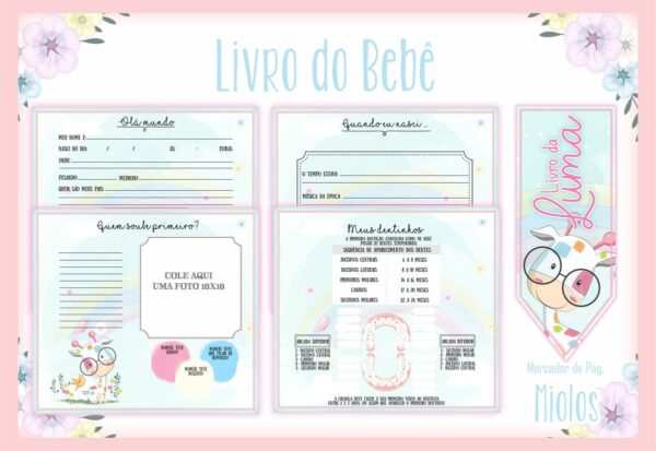 Livro do Bebê Girafinha Colorida - Arquivo Digital - Imagem 2