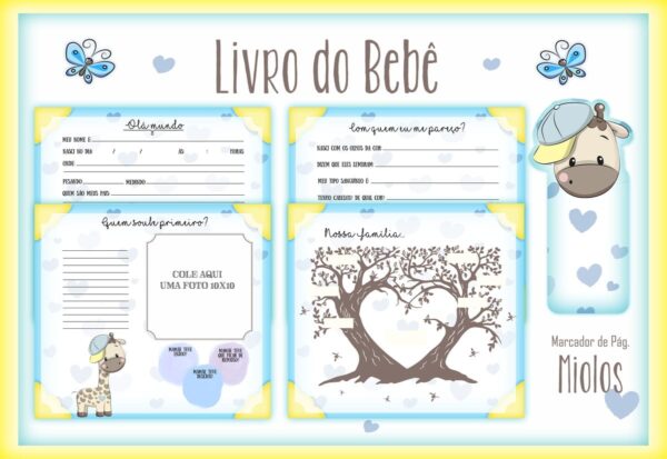 Livro do Bebê Girafinha Menino - Arquivo Digital - Imagem 2