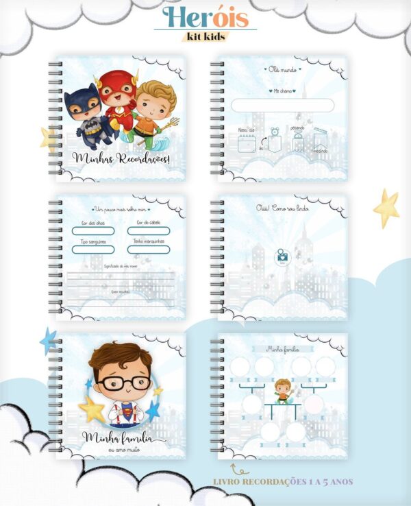 Livro do Bebê Heróis Cute - Arquivo Digital