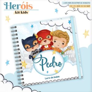 Livro do Bebê Heróis Cute - Arquivo Digital
