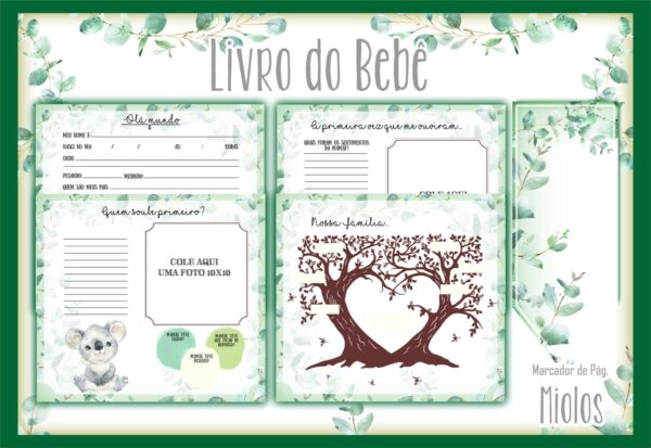 Livro do Bebê Koala Menino - Arquivo Digital - Imagem 2
