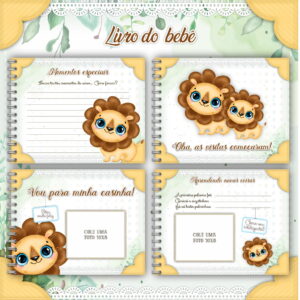 livro do bebe leaozinho i arquivo digital papelaria personalizada
