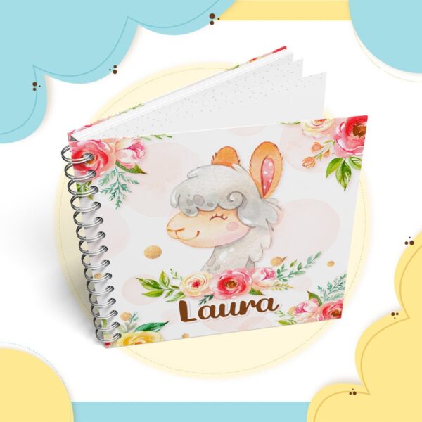 Livro do Bebê Lhama Floral - Arquivo Digital