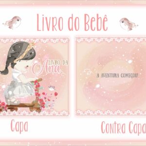 livro do bebe menina aquarela arquivo digital registros