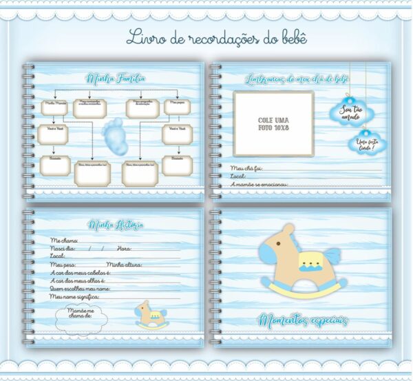 Livro do Bebê Azul Menino - Arquivo Digital - Imagem 3