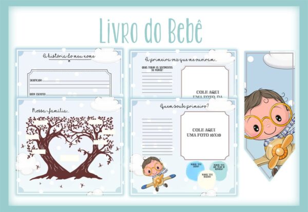 Livro do Bebê Menino Aviador I - Arquivo Digital - Imagem 2