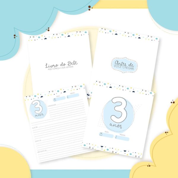 Livro do bebê Minimalista Menino - Arquivo Digital - Imagem 2