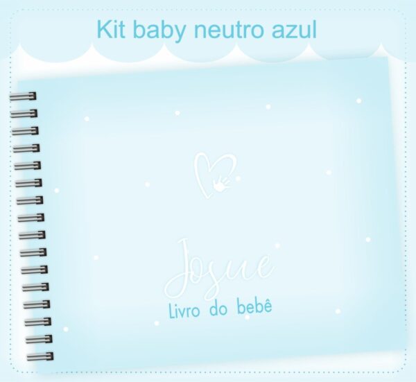 Livro do Bebê Neutro Azul Claro Menino - Arquivo Digital