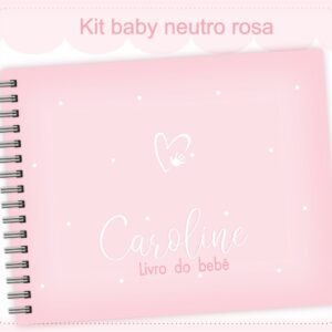 livro do bebe neutro rosa arquivo digital papel e cia