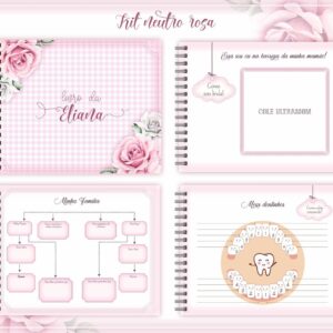 livro do bebe neutro rosa menina arquivo digital registro do bebe