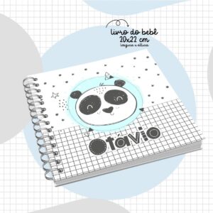 livro do bebe panda escandinavo arquivo digital papelaria personalizada 1