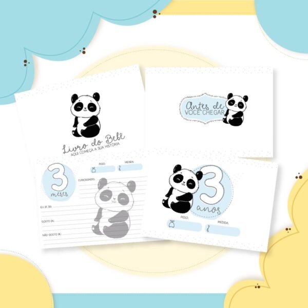 Livro do Bebê Panda Menino - Arquivo Digital - Imagem 3