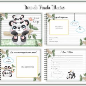 livro do bebe pandinha fofo menino arquivo digital scrapbook