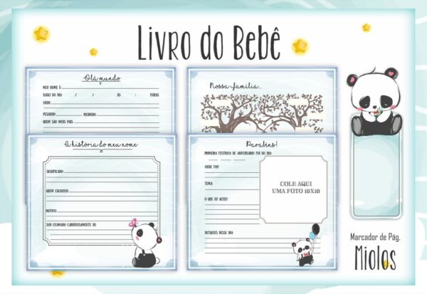 Livro do Bebê Pandinha Menino - Arquivo Digital - Imagem 2