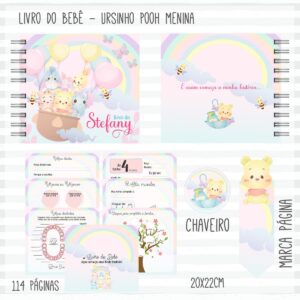 livro do bebe pooh menina arquivo digital papelaria digital