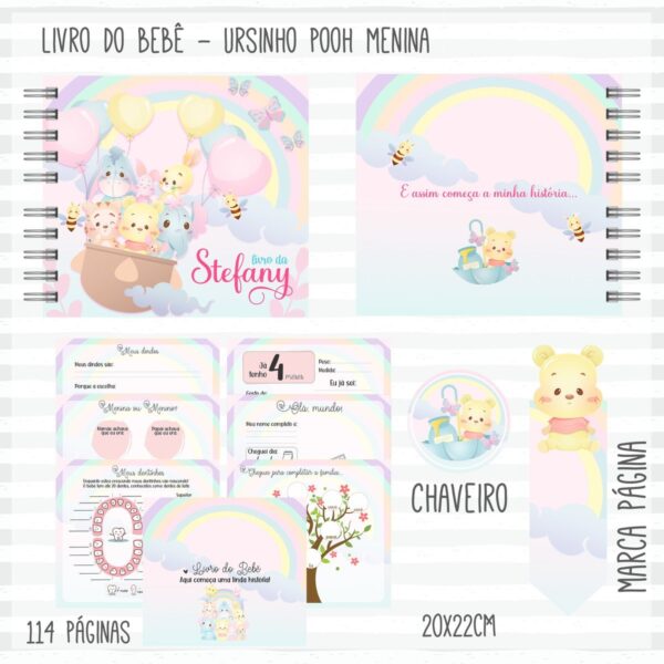 Livro do Bebê Pooh Menina - Arquivo Digital