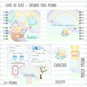 livro do bebe pooh menino arquivo digital lembrancas