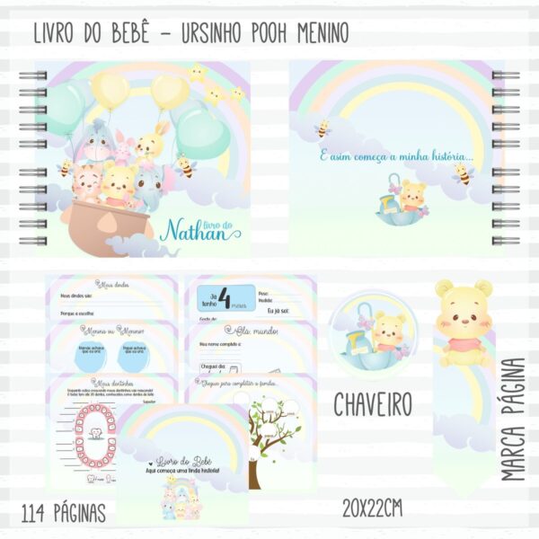 Livro do Bebê Pooh Menino - Arquivo Digital
