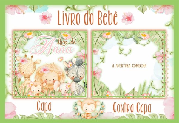 Livro do Bebê Safari Menina I - Arquivo Digital