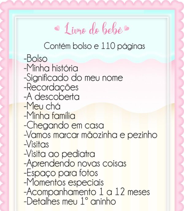 Livro do Bebê Safari Rosa Menina - Arquivo Digital - Imagem 4