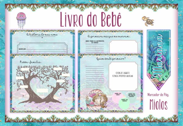 Livro do Bebê Sereia Cute - Arquivo Digital - Imagem 2