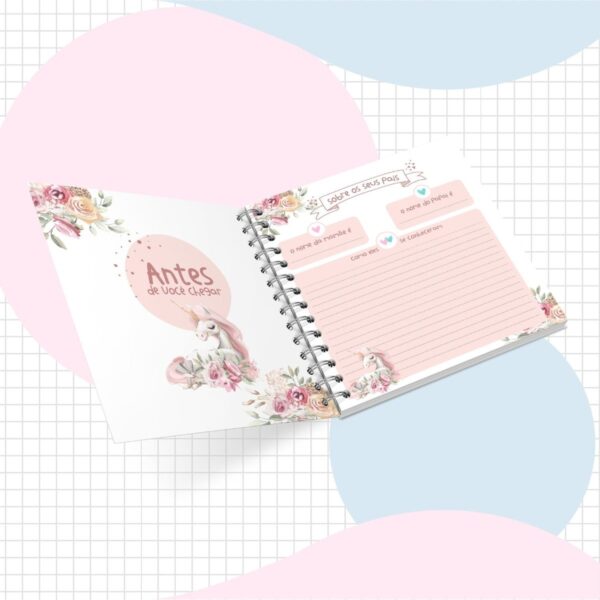 Livro do Bebê Unicórnio Rosa - Arquivo Digital - Imagem 2