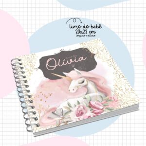 livro do bebe unicornio rosa arquivo digital papelaria digital