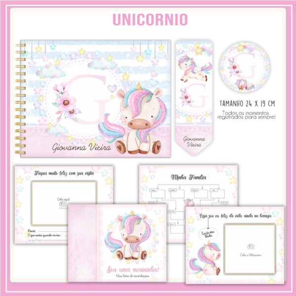 Livro do Bebê Unicórnio Rosinha - Arquivo Digital