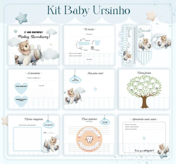 Livro do Bebê Urso Baby Menino - Arquivo Digital - Imagem 2