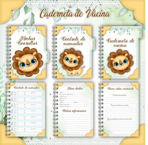 Livro e Caderneta do Bebê Leãozinho - Arquivo Digital - Imagem 3