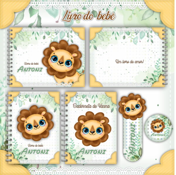 Livro e Caderneta do Bebê Leãozinho - Arquivo Digital