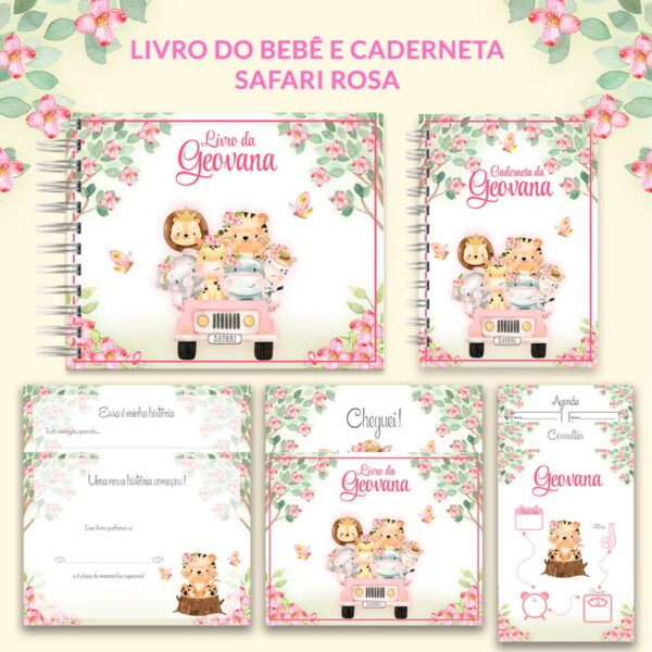Livro e Caderneta Safari Rosa - Arquivo Digital