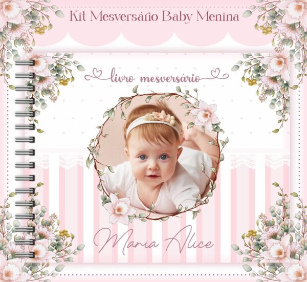 Livro Mesversário Baby Menina - Arquivo Digital