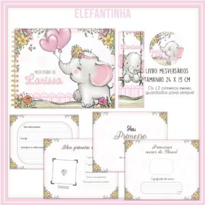 livro mesversario elefantinha arquivo digital papel e scrapbook 2