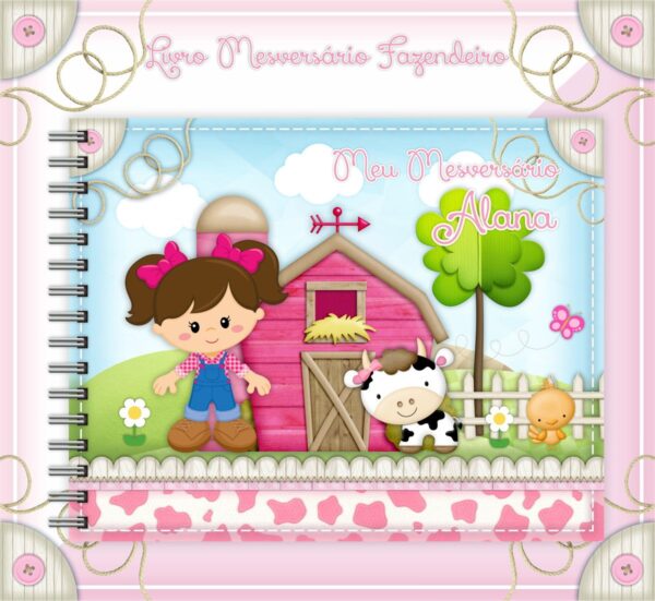 Livro Mesversário Fazendinha Menina - Arquivo Digital