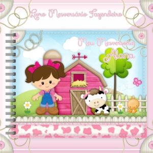 livro mesversario fazendinha menina arquivo digital arte digital