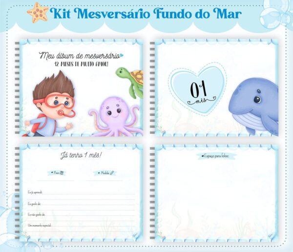 Livro Mesversário Fundo do Mar Menino - Arquivo Digital