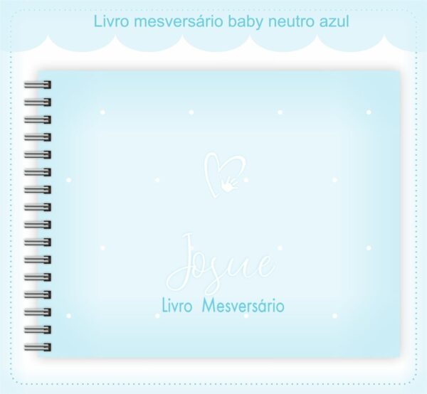Livro Mesversário Neutro Azul Menino - Arquivo Digital - Imagem 2