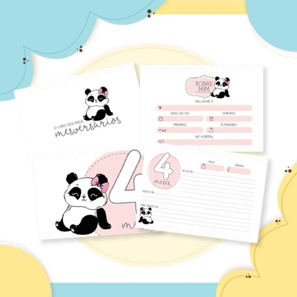 Livro Mêsversário Panda Menina - Arquivo Digital - Imagem 2