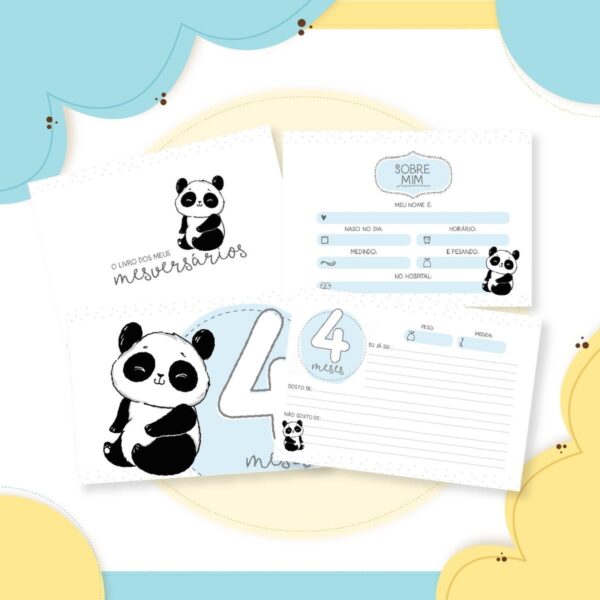 Livro Mêsversário Panda Menino - Arquivo Digital - Imagem 2