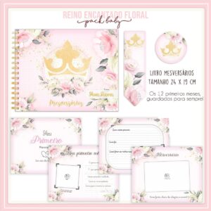 livro mesversario reino encantado floral arquivo digital papel e cia