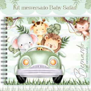livro mesversario safari verde menino arquivo digital encadernacao