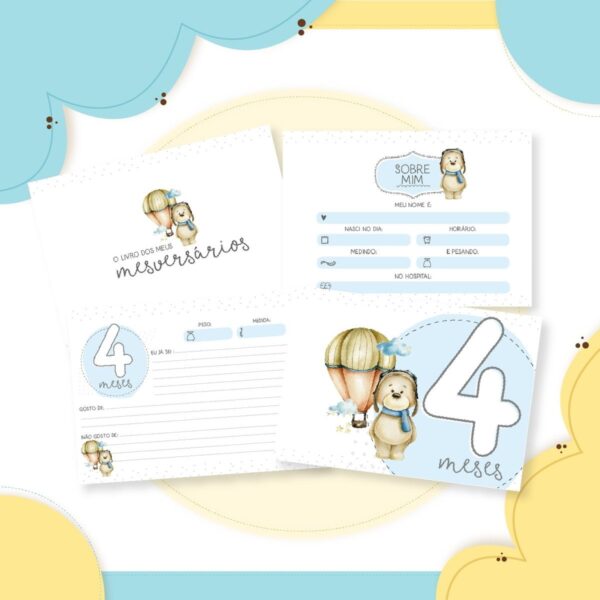 Livro Mêsversário Ursinho Baloeiro - Arquivo Digital - Imagem 2