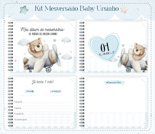 Livro Mesversário Ursinho Menino - Arquivo Digital